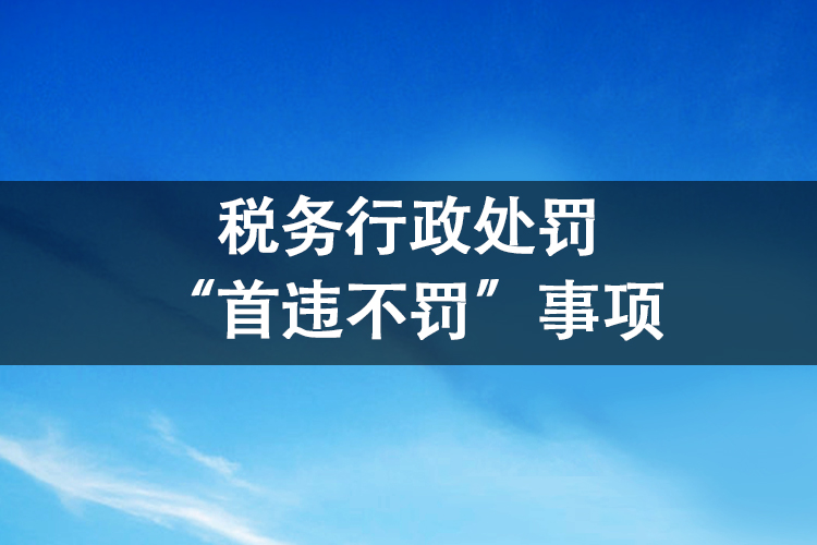 税务行政处罚“首违不罚”事项